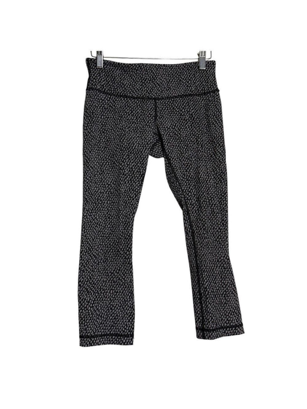 Lululemon Wunder Under Crop III Scatter Star Arctic Grey Black Sz6